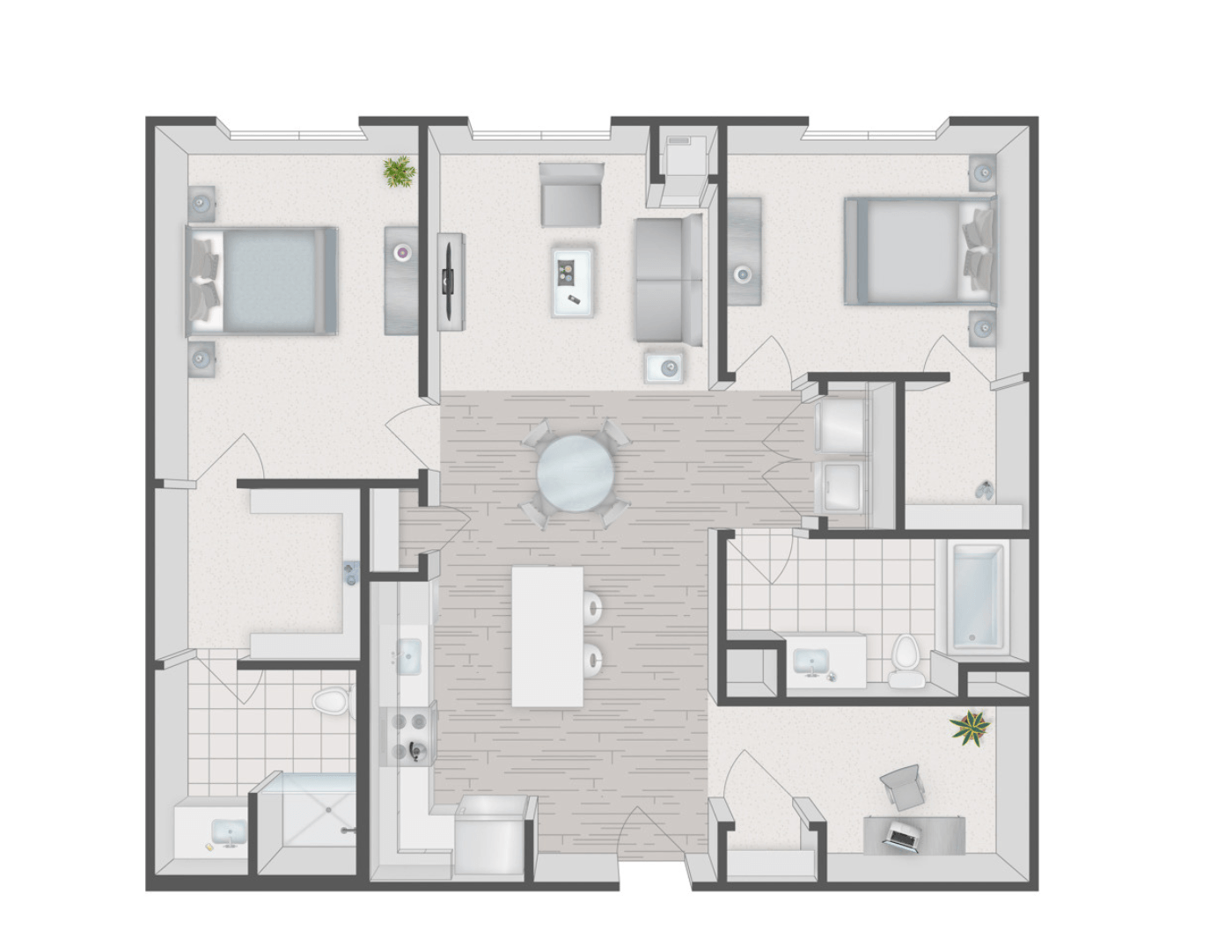 Floorplan for Apartment #9310, 2 bedroom unit at Halstead Plymouth